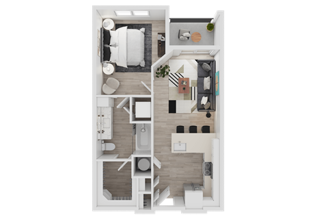 3D Floorplan of Unit A1